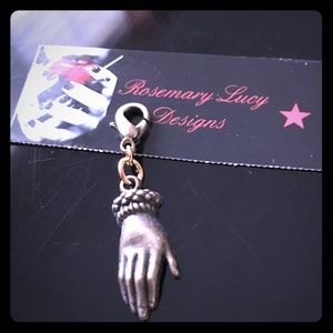 5/$30 antiqued brass and gold plated hand charm witchy